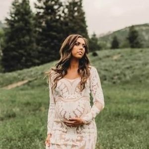 Nude white/luxurious/wedding dress/sequins dress/maternity gown/maternity weddin